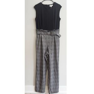 Black and Houndstooth Print Jumpsuit. Size Large.